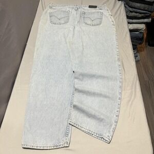 Levis SilverTab Loose Jeans Mens 40x33 Blue Light Wash Relaxed Wide Leg Denim